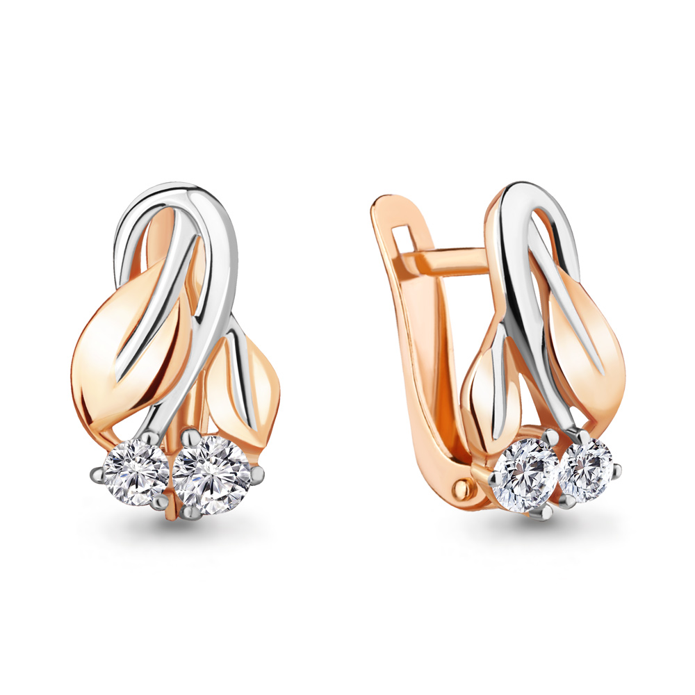 Серьги Аквамарин - Серебро 925, Фианит (арт. 46890А.6)