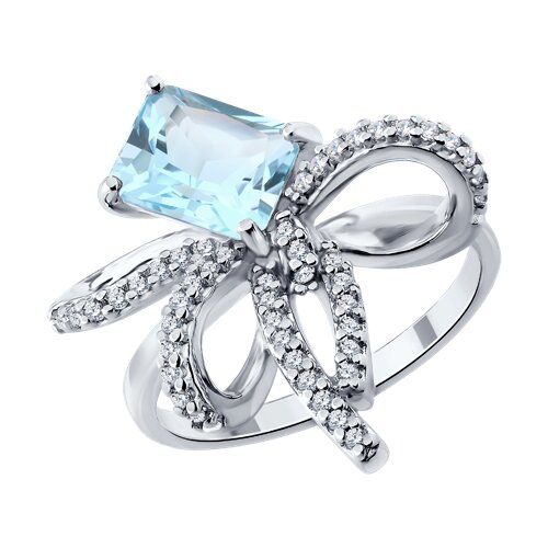 Кольцо SOKOLOV - Серебро 925, Топаз, Фианит (арт. 92014900)