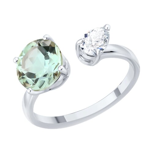 Кольцо SOKOLOV - Серебро 925, Празиолит, Фианит (арт. 92014719)