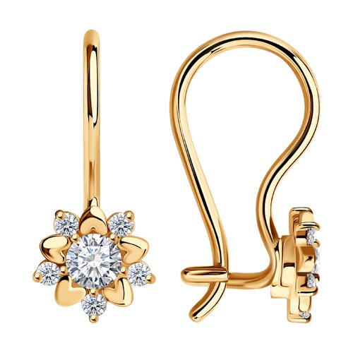 Серьги SOKOLOV - Золото 585, Фианит (арт. 024788)