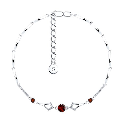 Браслет SOKOLOV - Серебро 925, Гранат, Фианит (арт. 92050098)