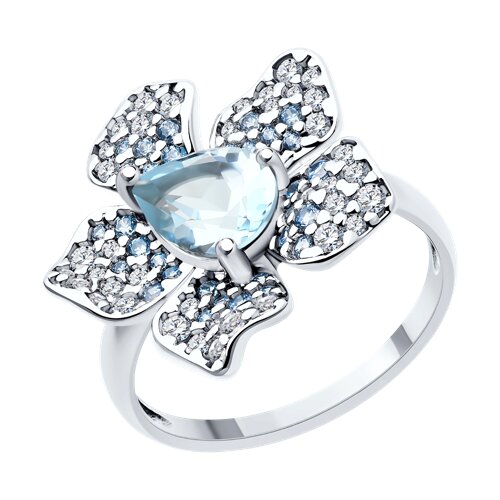 Кольцо SOKOLOV - Серебро 925, Топаз, Фианит (арт. 92014434)