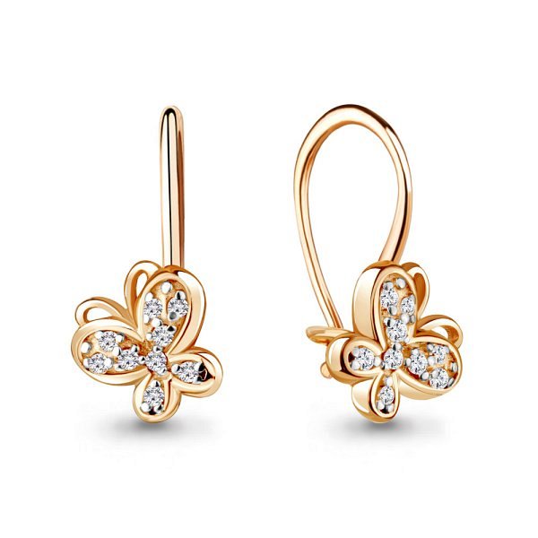 Серьги Аквамарин - Золото 375, Фианит (арт. 45058А.8)