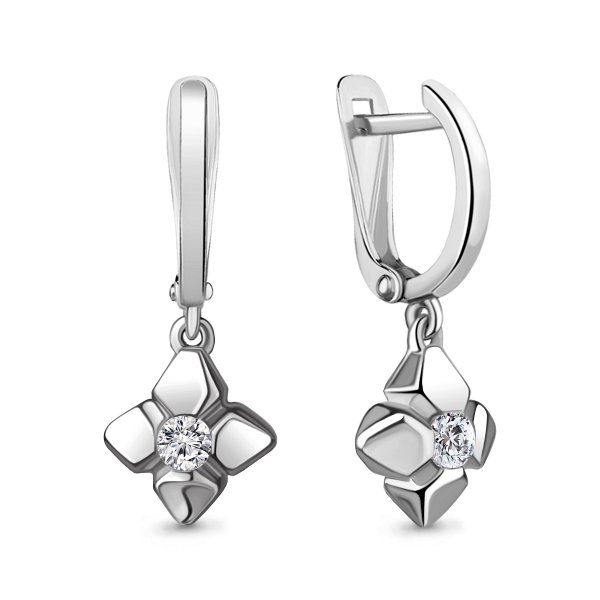 Серьги Аквамарин - Серебро 925, Фианит (арт. 48980.5)