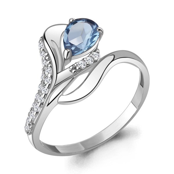 Кольцо Аквамарин - Серебро 925, Топаз swiss (арт. 6692605А.5)