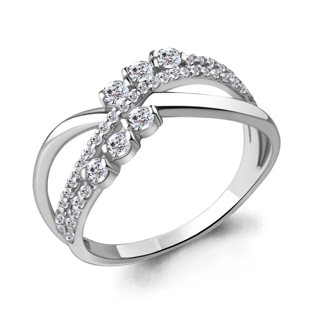 Кольцо Аквамарин - Серебро 925, Фианит (арт. 64139А.5)