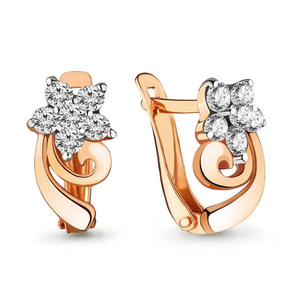 Серьги Аквамарин - Золото 585, Фианит (арт. 45371А.1)