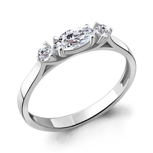 Кольцо Аквамарин - Серебро 925, Фианит (арт. 67230А.5)