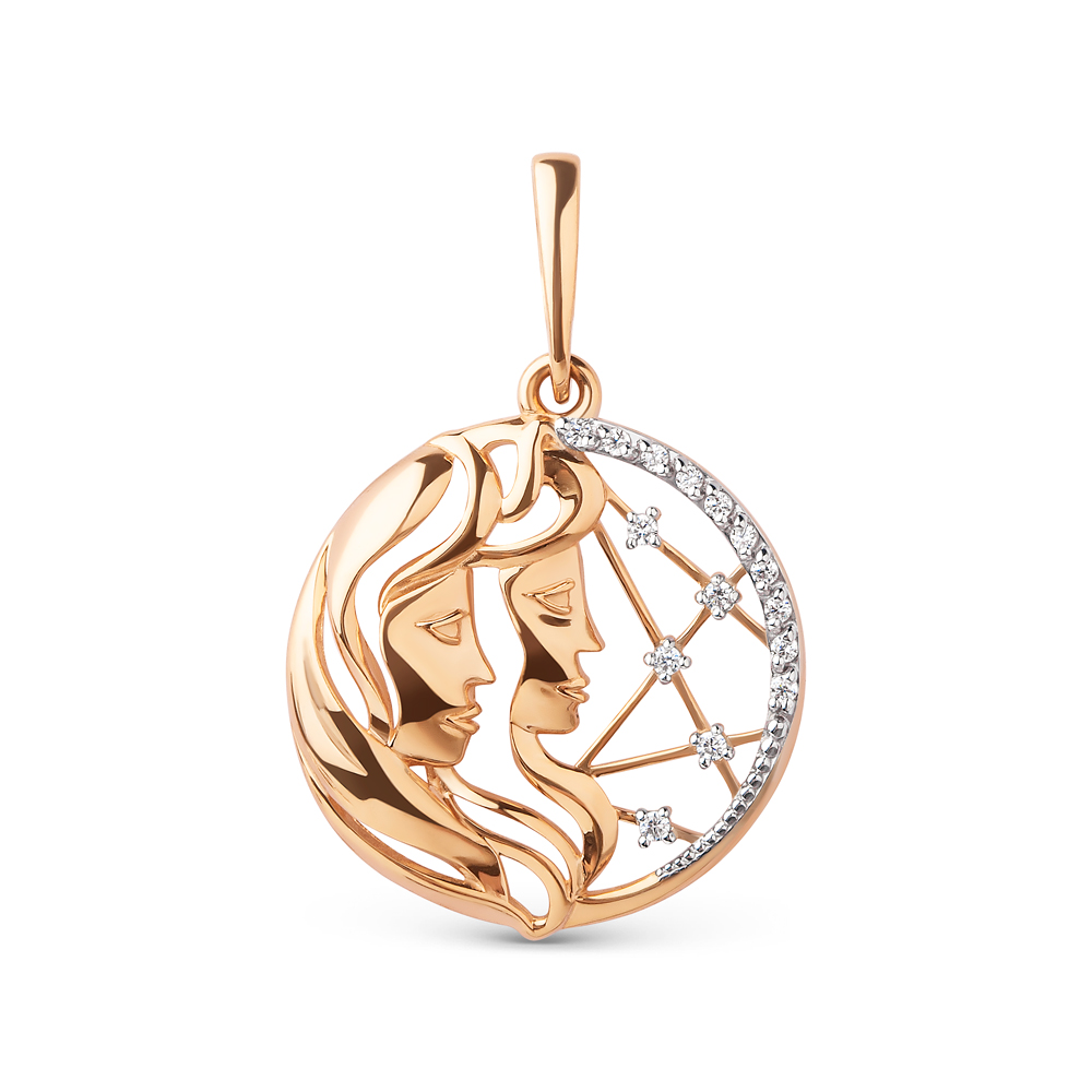 Подвеска ЮФ Династия - Золото 375, Фианит (арт. 101188-5102)