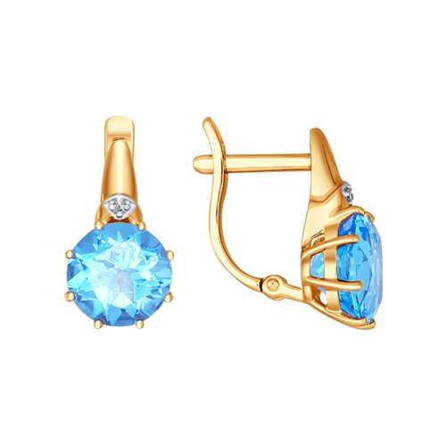 Серьги SOKOLOV - Золото 375, Топаз, Фианит (арт. 37724064)