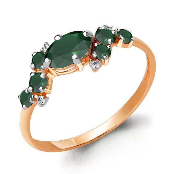 Кольцо Аквамарин - Золото 375, Агат, Фианит (арт. 6597509.8)