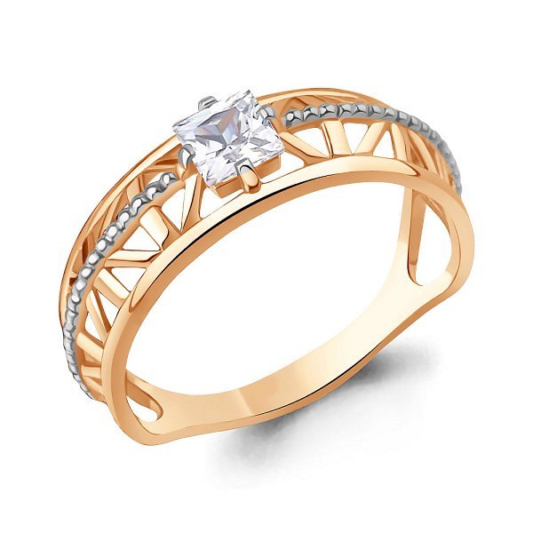 Кольцо Аквамарин - Серебро 925, Фианит (арт. 68055.6)