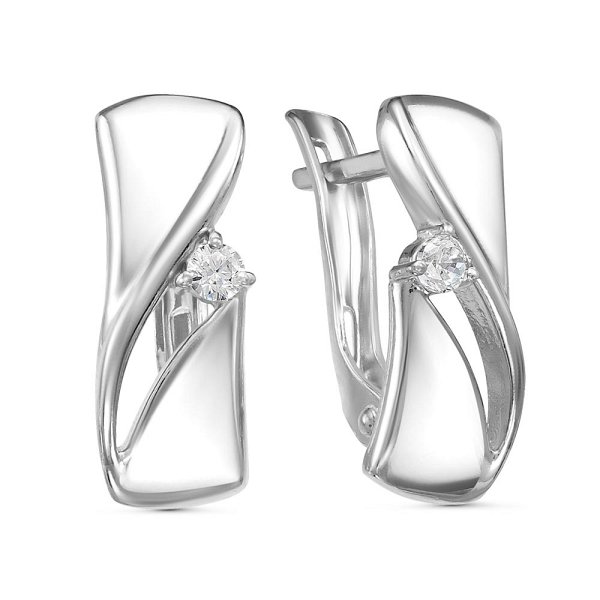 Серьги Красная пресня - Серебро 925, Фианит (арт. 33810850Д)