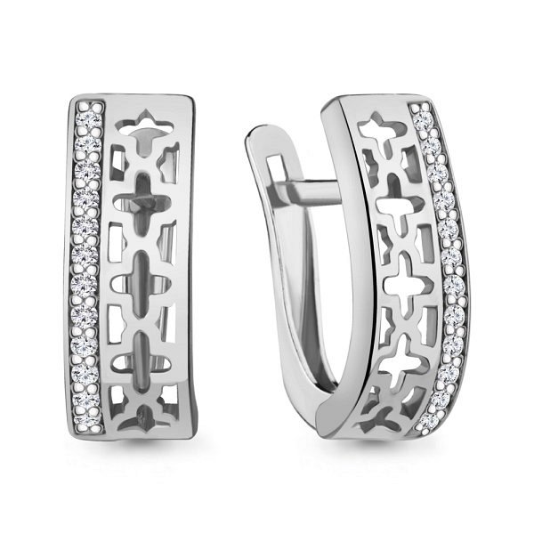 Серьги Аквамарин - Серебро 925, Фианит (арт. 49862А.5)