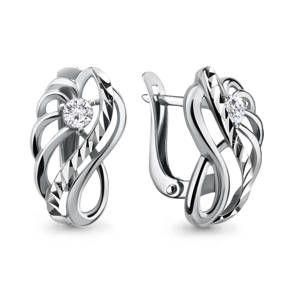 Серьги Аквамарин - Серебро 925, Фианит (арт. 46514А.5)