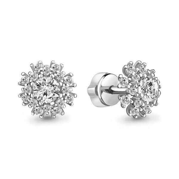 Серьги Аквамарин - Серебро 925, Фианит (арт. 49196А.5)