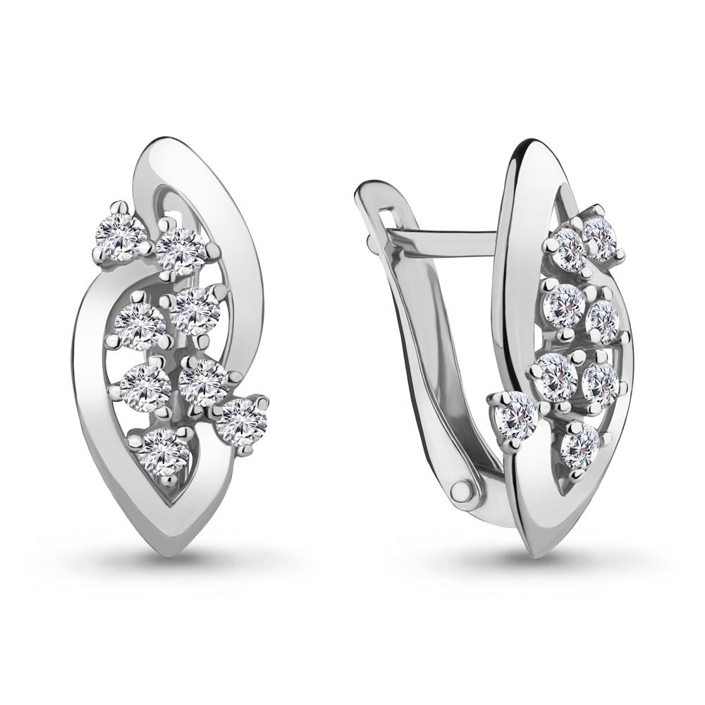 Серьги Аквамарин - Серебро 925, Фианит (арт. 46898А.5)