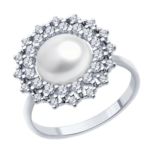 Кольцо SOKOLOV - Серебро 925, Жемчуг культивированный, Фианит (арт. 92014421)