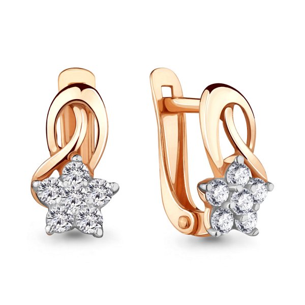 Серьги Аквамарин - Золото 375, Фианит (арт. 45376А.8)