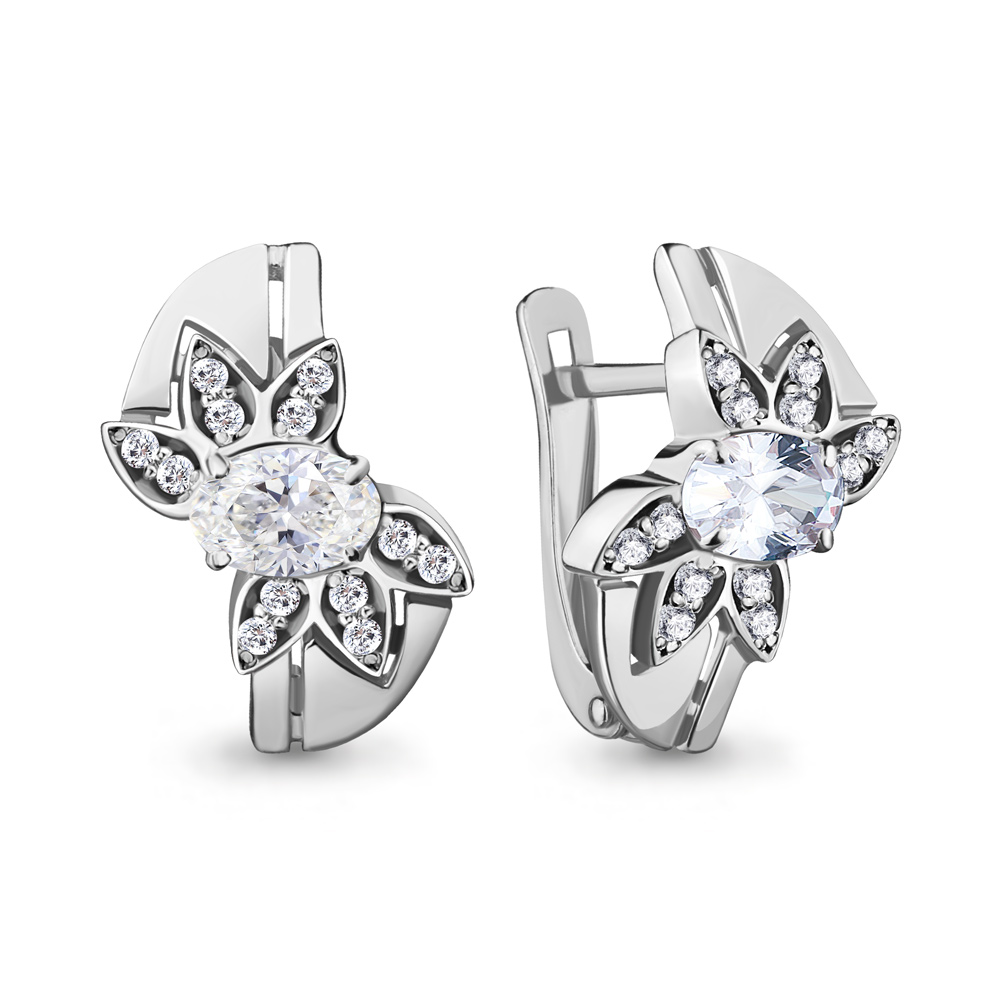 Серьги Аквамарин - Серебро 925, Фианит (арт. 47187А.5)