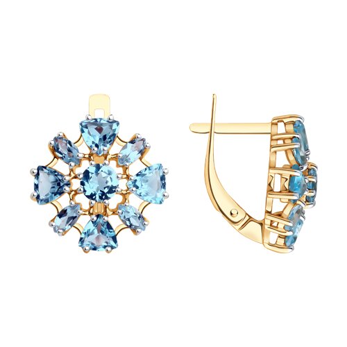 Серьги Diamant - Золото 585, Топаз (арт. 51-320-02436-1)