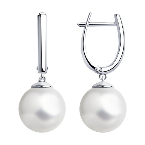 Серьги Diamant - Серебро 925, Жемчуг имитация (арт. 94-121-01193-1)