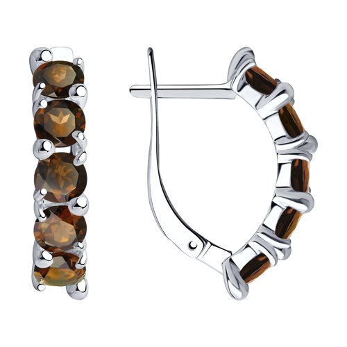 Серьги Diamant - Серебро 925, Раухтопаз (арт. 94-320-00346-4)