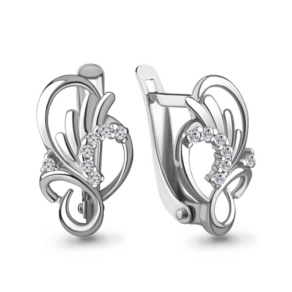 Серьги Аквамарин - Серебро 925, Фианит (арт. 49225А.5)