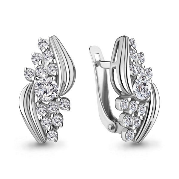 Серьги Аквамарин - Серебро 925, Фианит (арт. 49272А.5)