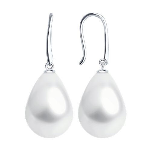 Серьга Diamant - Серебро 925, Жемчуг имитация (арт. 94-123-02347-1)