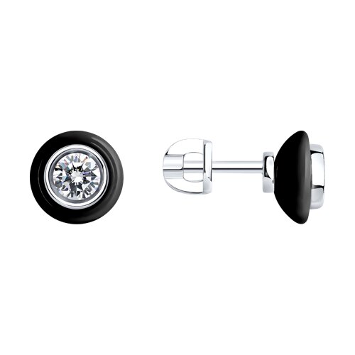 Серьги SOKOLOV - Серебро 925, Керамика, Фианит (арт. 94025737)