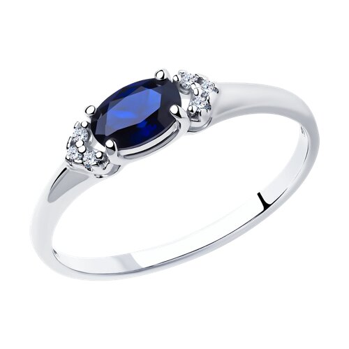 Кольцо SOKOLOV - Серебро 925, Синтетический сапфир , Фианит (арт. 88010010)