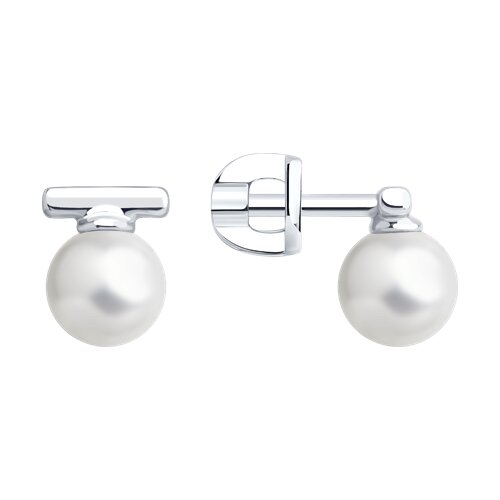 Серьги Diamant - Серебро 925, Жемчуг имитация (арт. 94-122-02369-1)