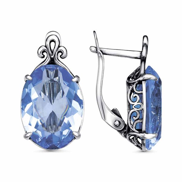 Серьги Красная пресня - Серебро 925, Стекло (арт. 33615696-3)