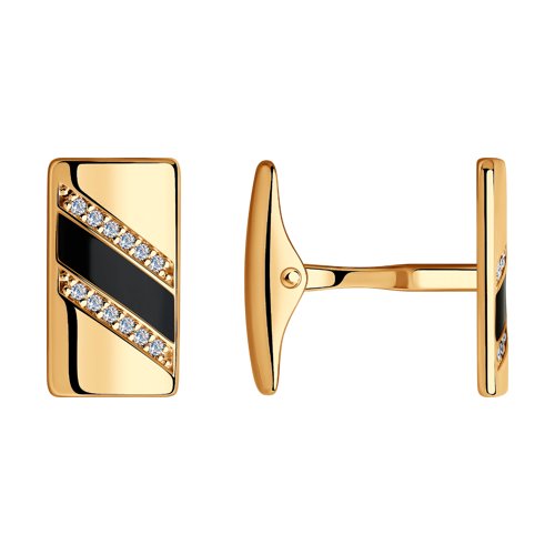 Запонки SOKOLOV - Серебро 925, Фианит, Эмаль (арт. 93160002)