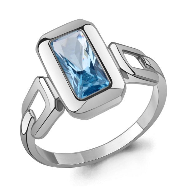 Кольцо Аквамарин - Серебро 925, Синтетический топаз (арт. 65000692.5)