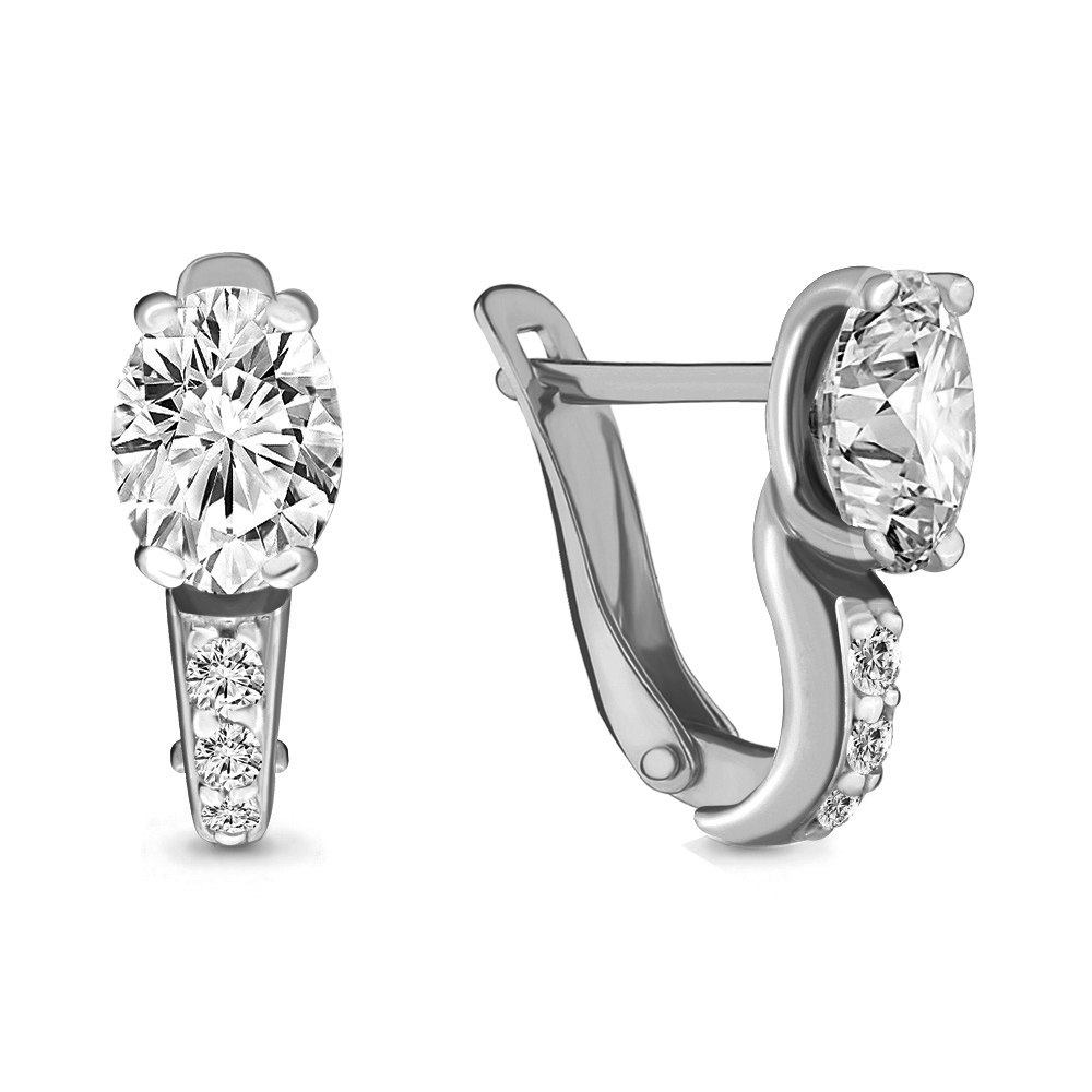 Серьги Аквамарин - Серебро 925, Фианит (арт. 46730А.5)