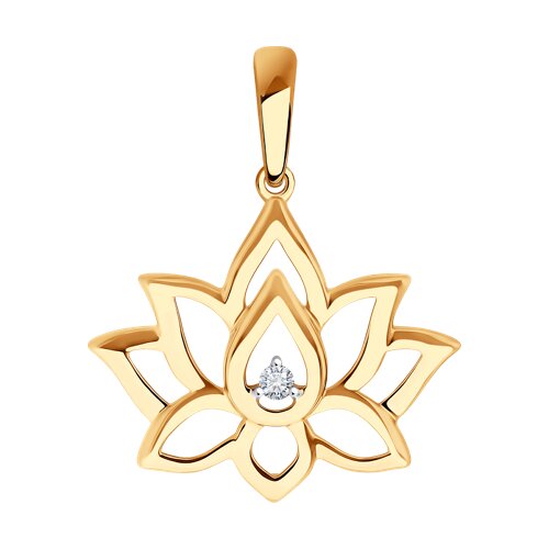 Подвеска SOKOLOV - Золото 585, Фианит (арт. 036623)