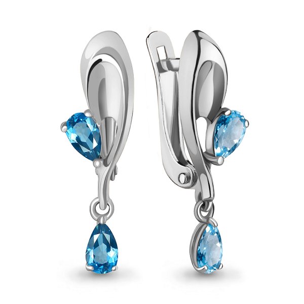 Серьги Аквамарин - Серебро 925, Топаз (арт. 4782205.5)