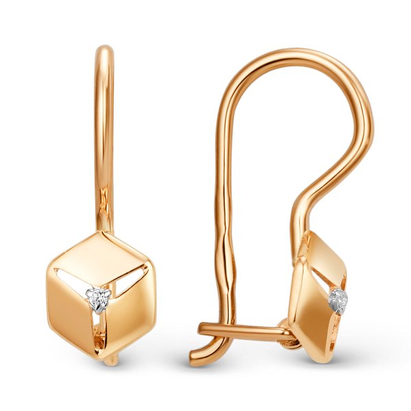 Серьги ЮФ Династия - Золото 585, Фианит (арт. 013902-1102)