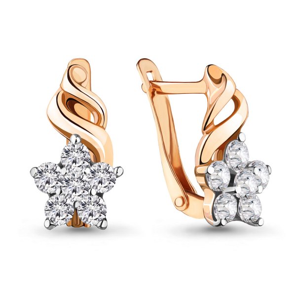 Серьги Аквамарин - Золото 375, Фианит (арт. 45366А.8)