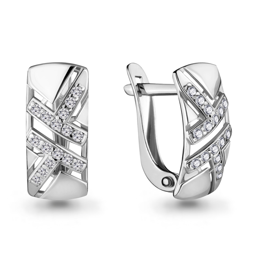 Серьги Аквамарин - Серебро 925, Фианит (арт. 46773А.5)