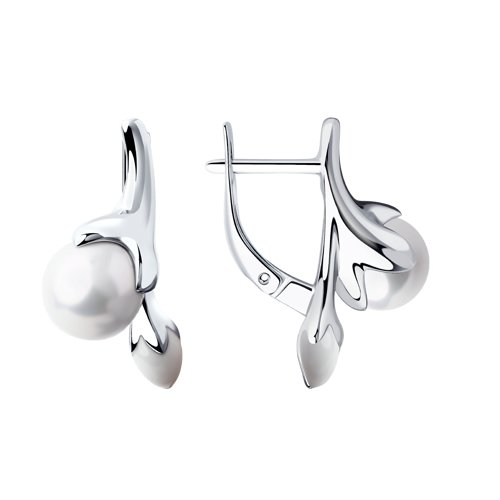 Серьги SOKOLOV - Серебро 925, Жемчуг имитация, Эмаль (арт. 94022672)