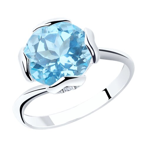 Кольцо SOKOLOV - Серебро 925, Топаз, Фианит (арт. 92011793)