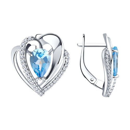 Серьги Diamant - Серебро 925, Топаз, Фианит (арт. 94-320-00545-2)