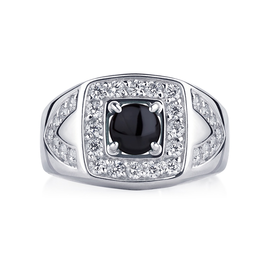 Кольцо Platinum Lab. - Платина 950, Бриллиант, Оникс (арт. ПК-084-01)