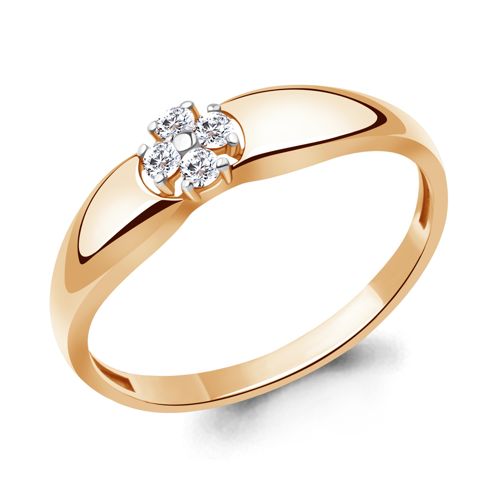 Кольцо Аквамарин - Серебро 925, Фианит (арт. 68023А.6)