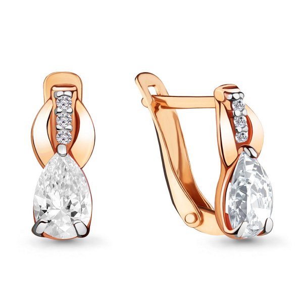 Серьги Аквамарин - Золото 375, Фианит (арт. 46865А.8)