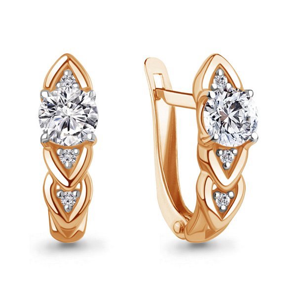 Серьги Аквамарин - Серебро 925, Фианит (арт. 400327А.6)