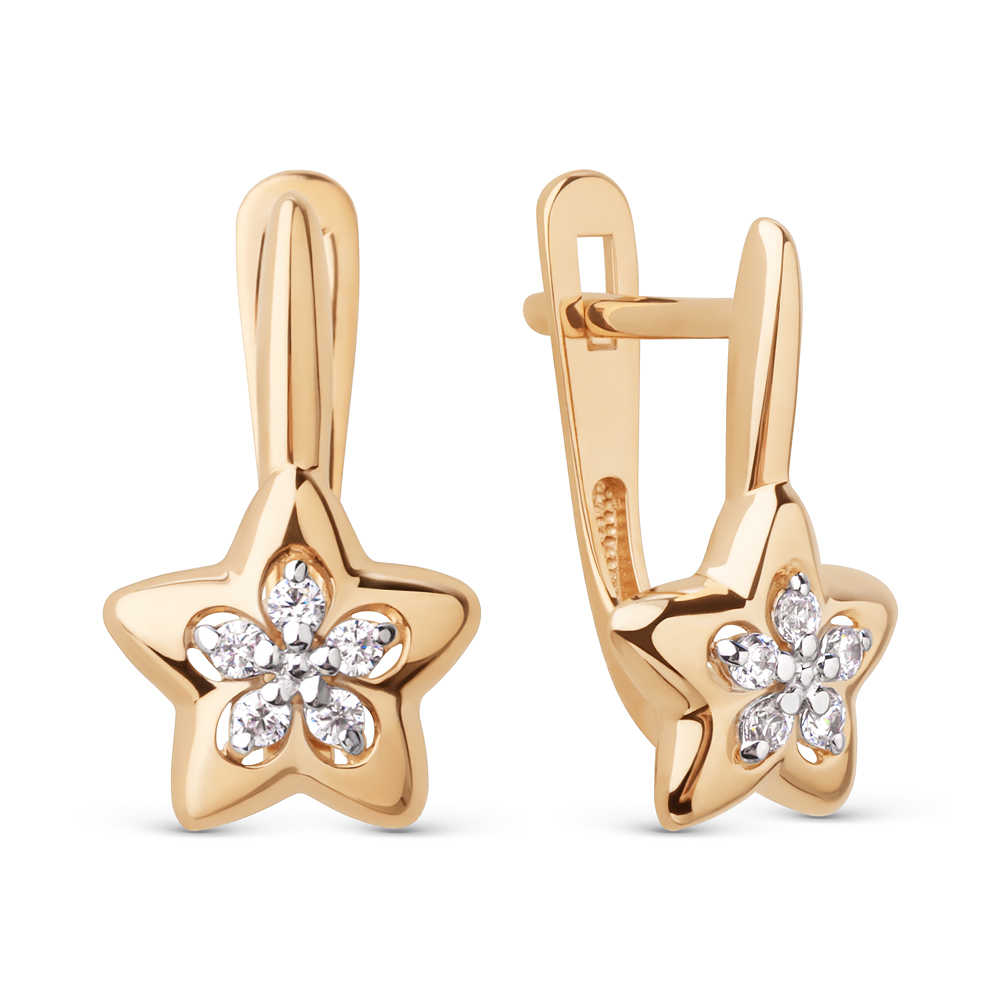 Серьги ЮФ Династия - Золото 375, Фианит (арт. 026582-5102)